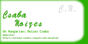csaba moizes business card